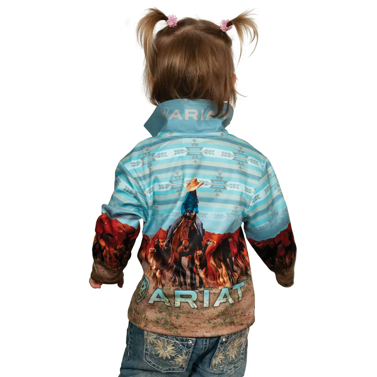 Ariat Childrens L/S Fishing Shirt (3007CLSP) Little Cowgirls - Image 2