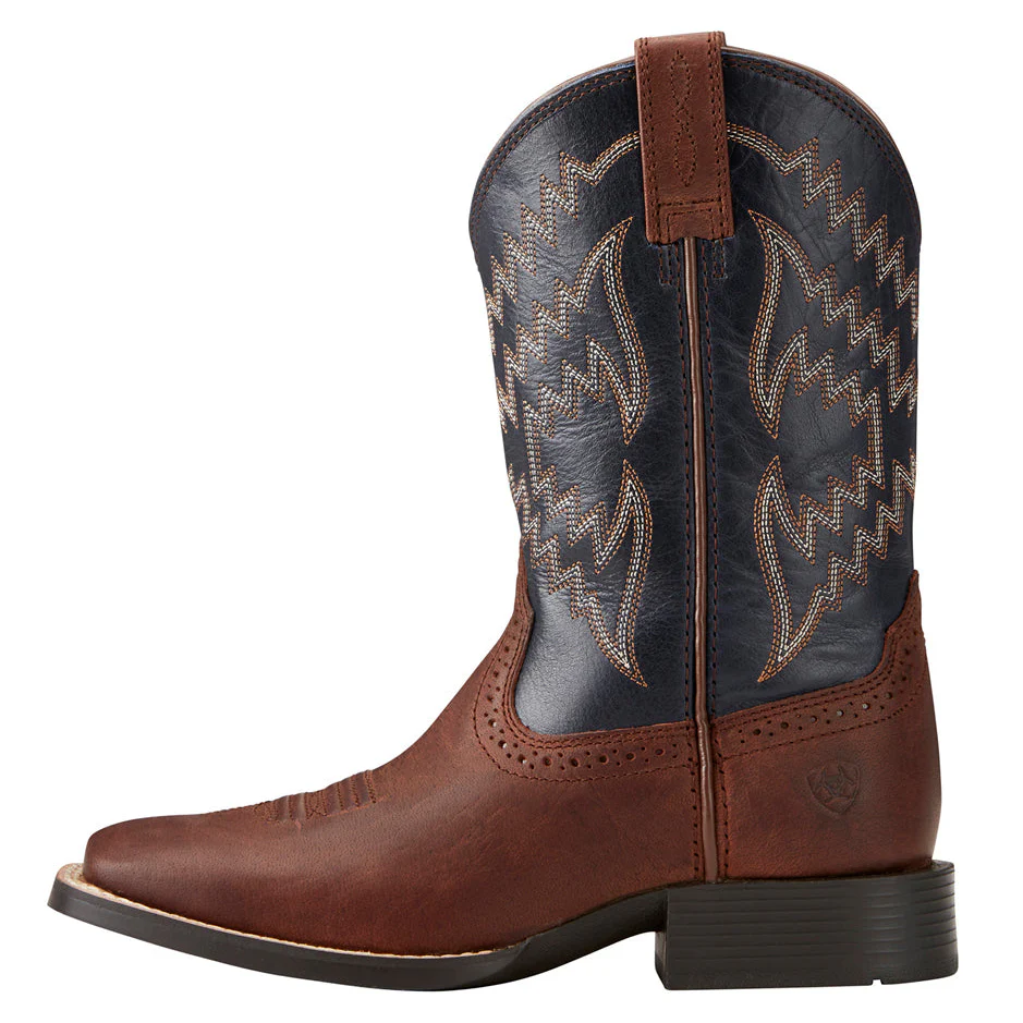 Ariat Childrens Twisted Tycoon Western Boots (10021591) Brazen Brown/Arizona Sky - Image 2