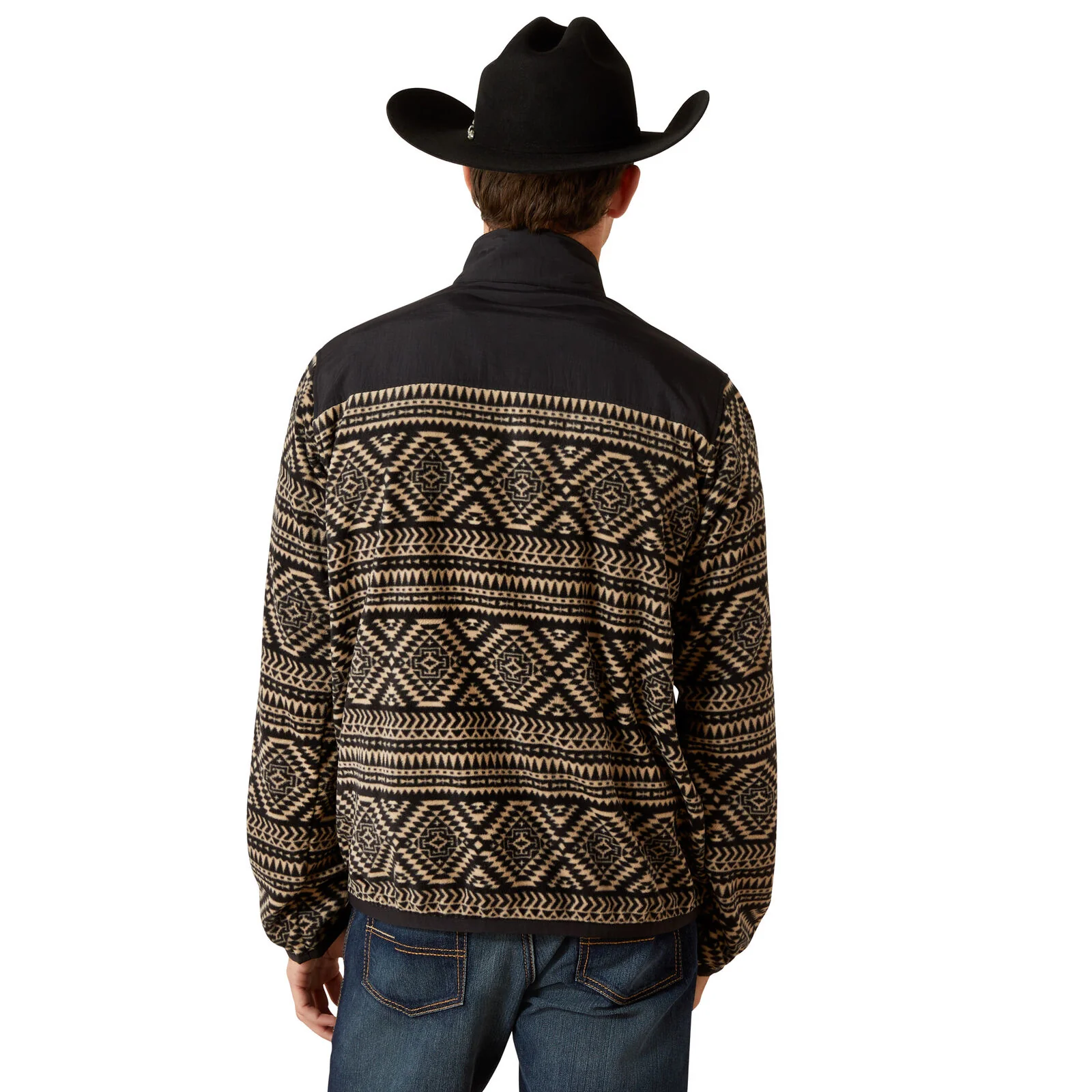 Ariat Mens Basis Fleece Sweater (10062486) Black Southwest - Image 2
