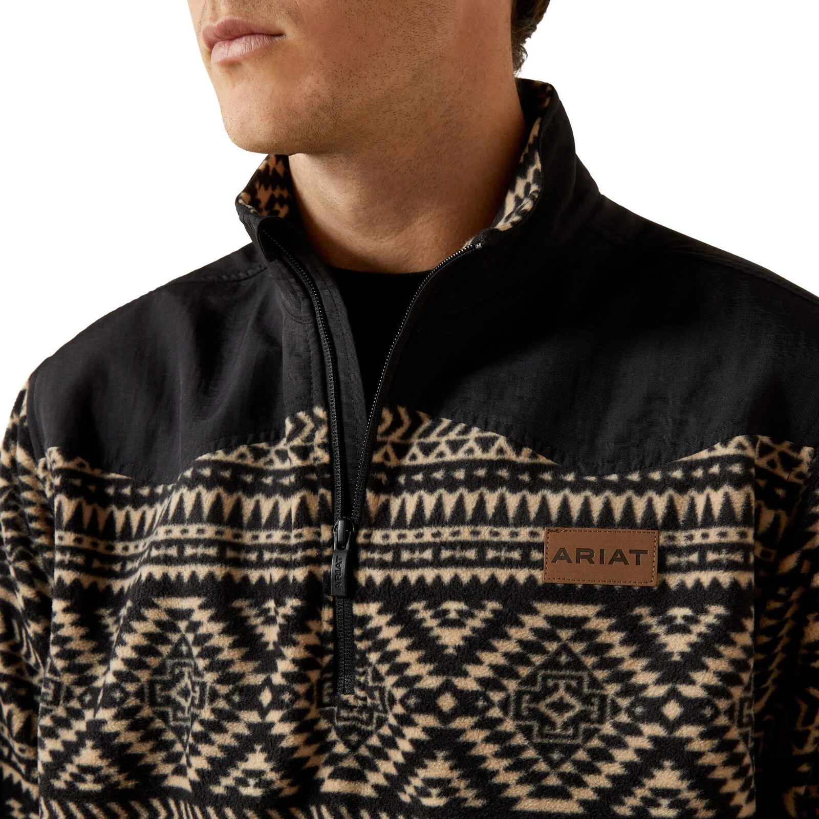 Ariat Mens Basis Fleece Sweater (10062486) Black Southwest - Image 3