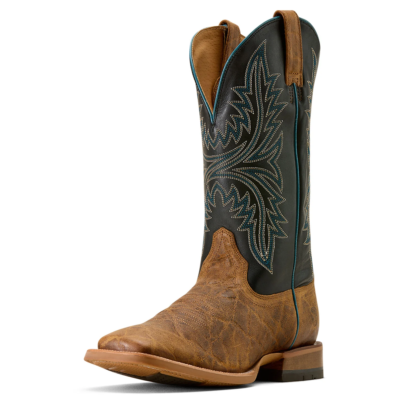 Ariat Mens Cowhand Wide Square Toe Western Boots (10074153) Tan/True Black