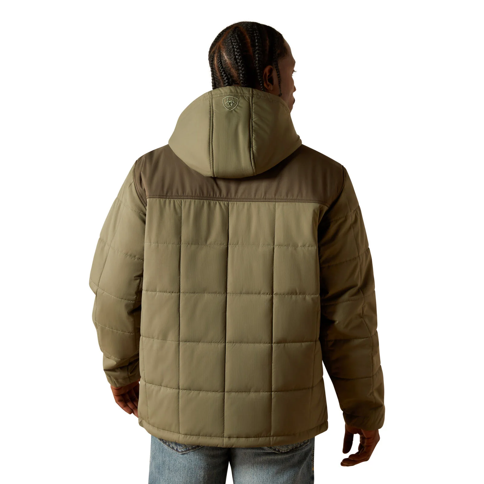 Ariat Mens Crius Hooded Insulated Jacket (10062677) Green/Dark Green - Image 2