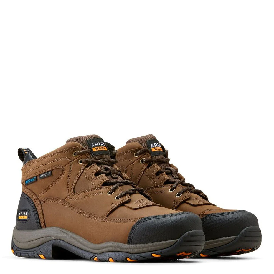 Ariat Work Range Mens Duraterrain H2O Steel Toe Shoes (10047764) Distressed Brown - Image 7