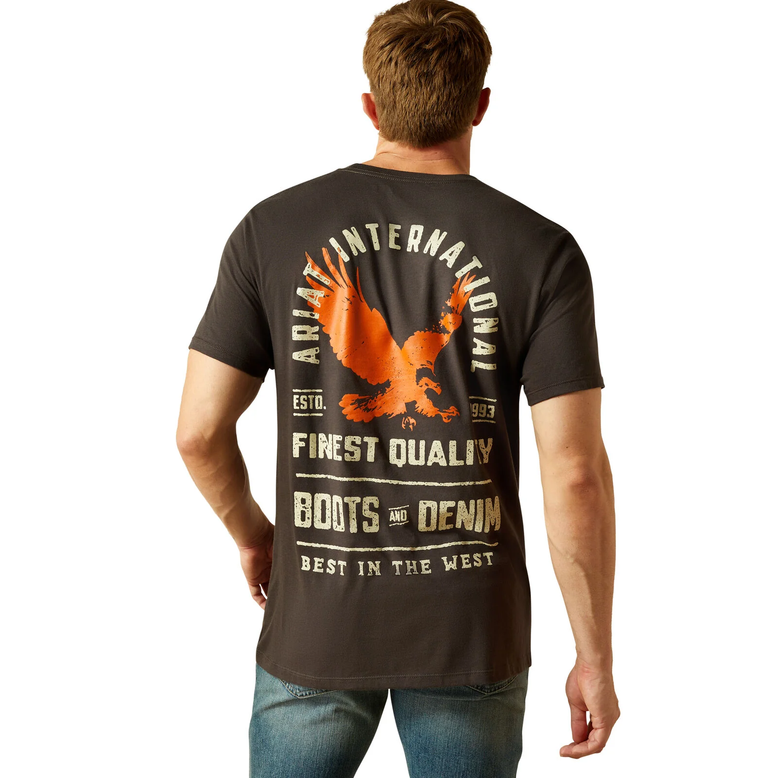 Ariat Mens Eagle Large S/S Tee (10062427) Vintage Black
