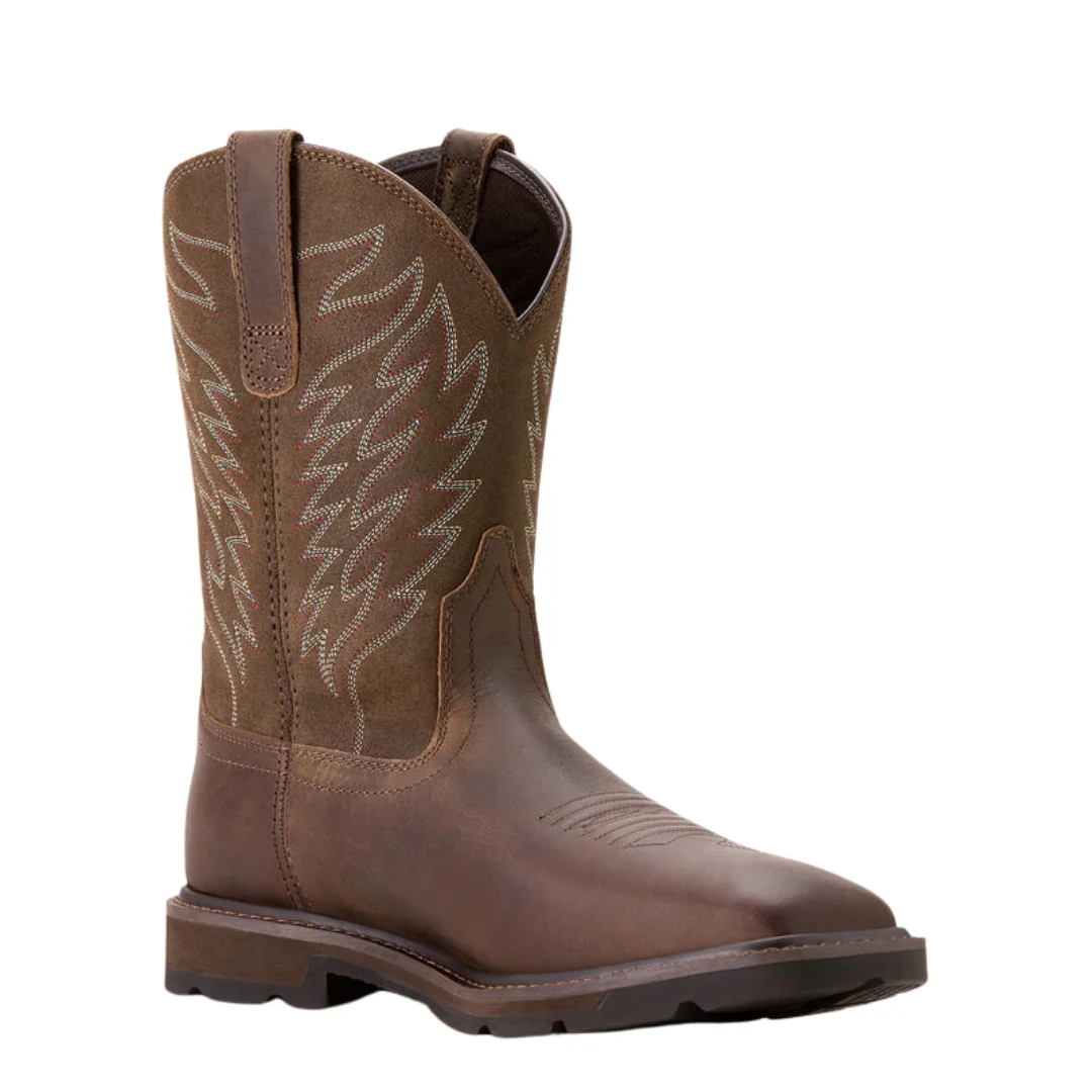 Ariat Work Range Mens Groundbreaker Wide Square Toe Western Boots (10020059) Brown - Image 6