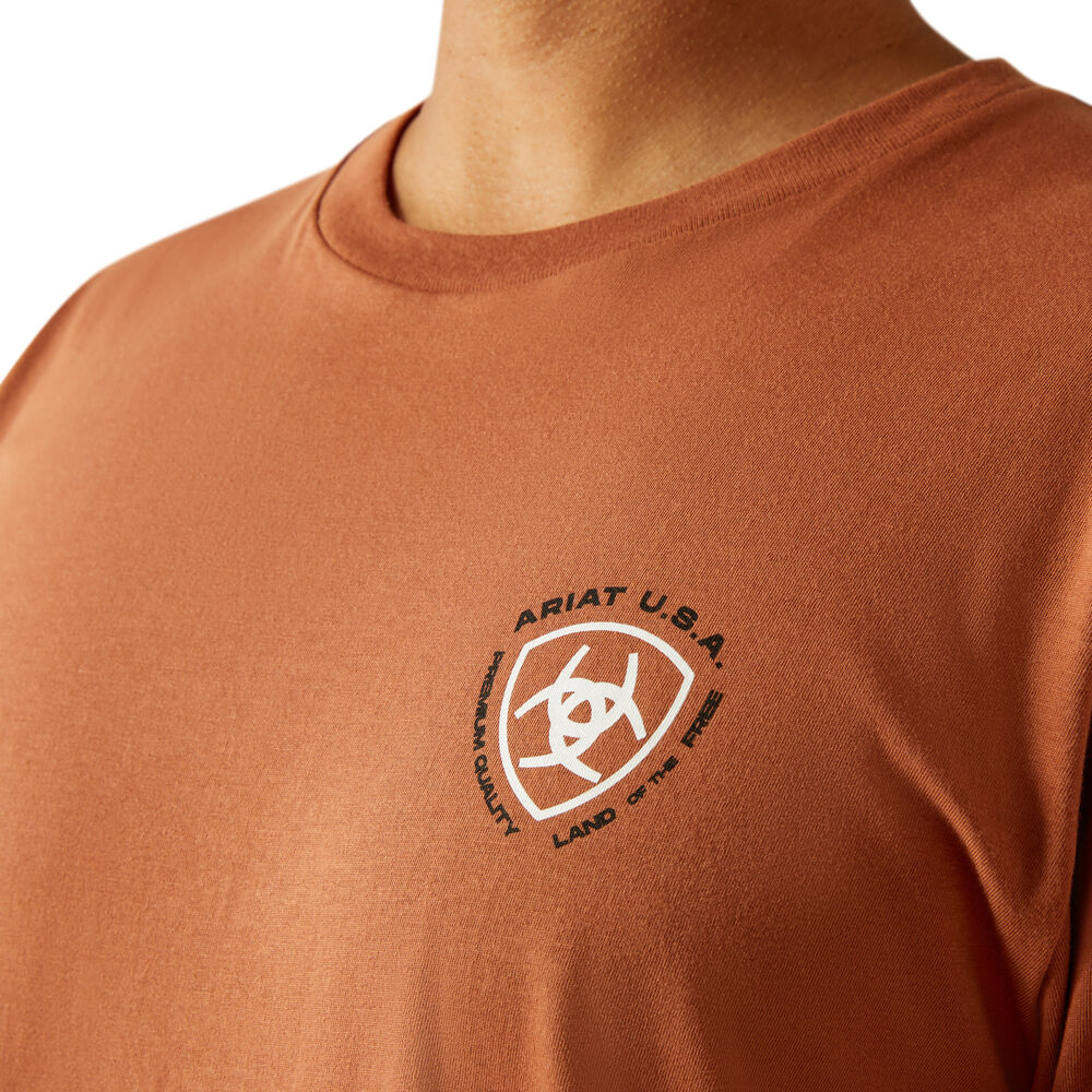 Ariat Mens Loft Simple Seal S/S Tee (10058887) Chutney - Image 2