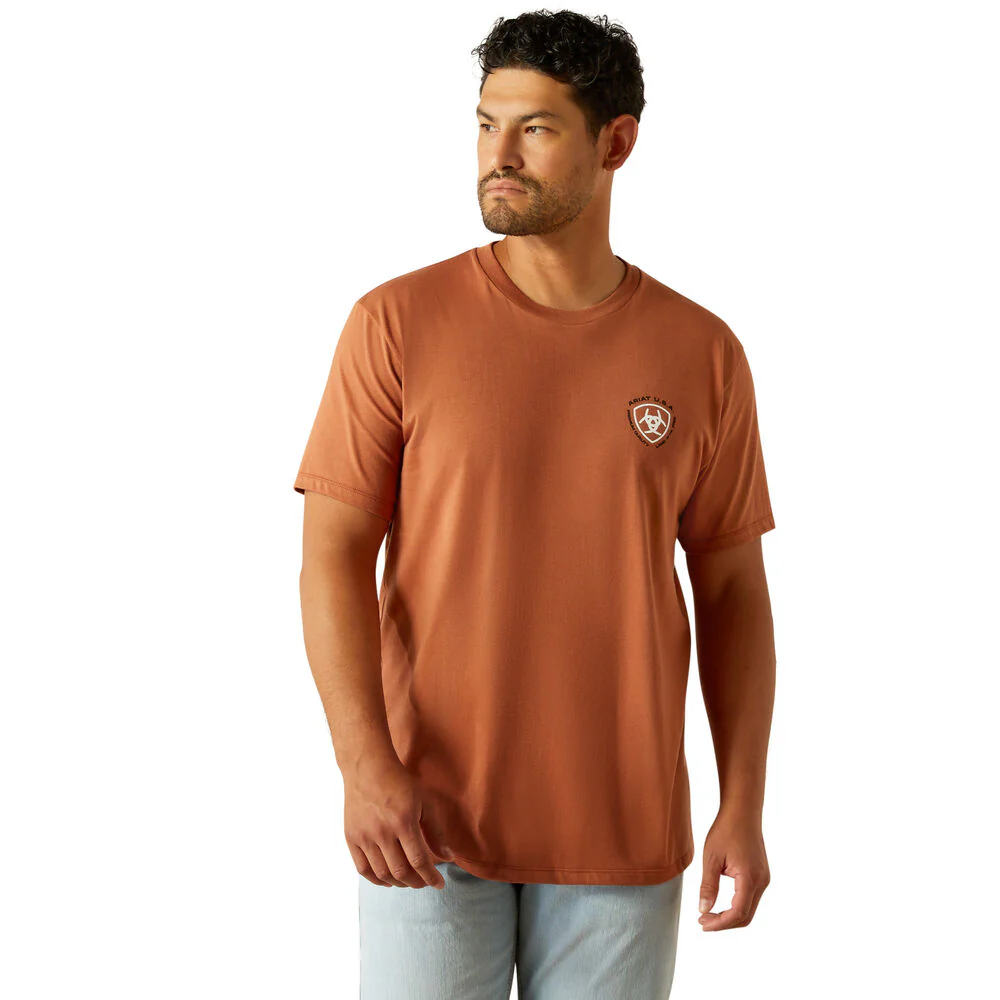 Ariat Mens Loft Simple Seal S/S Tee (10058887) Chutney - Image 3