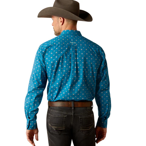Ariat Mens Paxton L/S Shirt (10053869) Teal - Image 2
