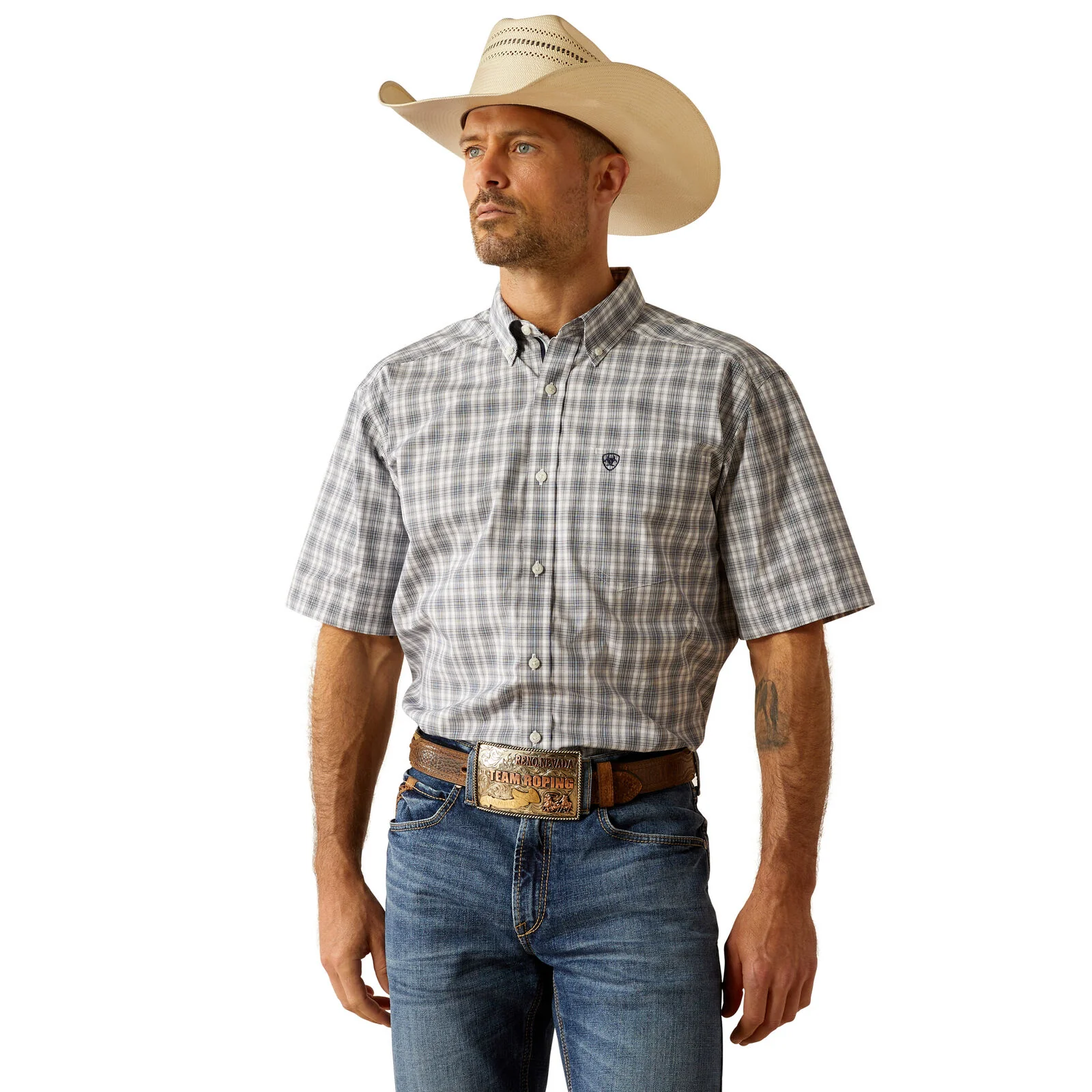 Ariat Mens Pro Series Charlie Classic Fit S/S Shirt (10054824) Navy
