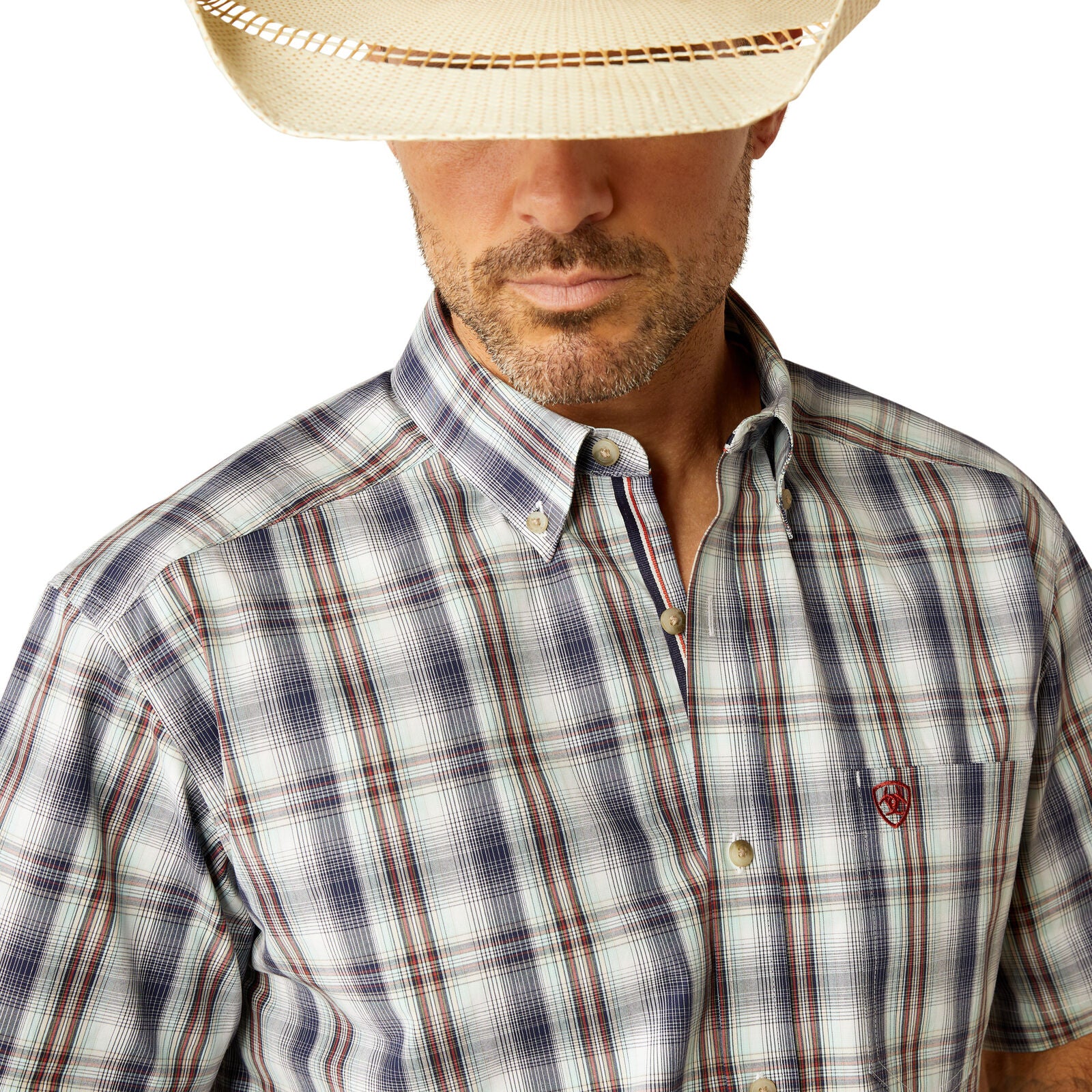 Ariat Mens Pro Series Cruz Classic Fit S/S Shirt (10054821) Navy - Image 4