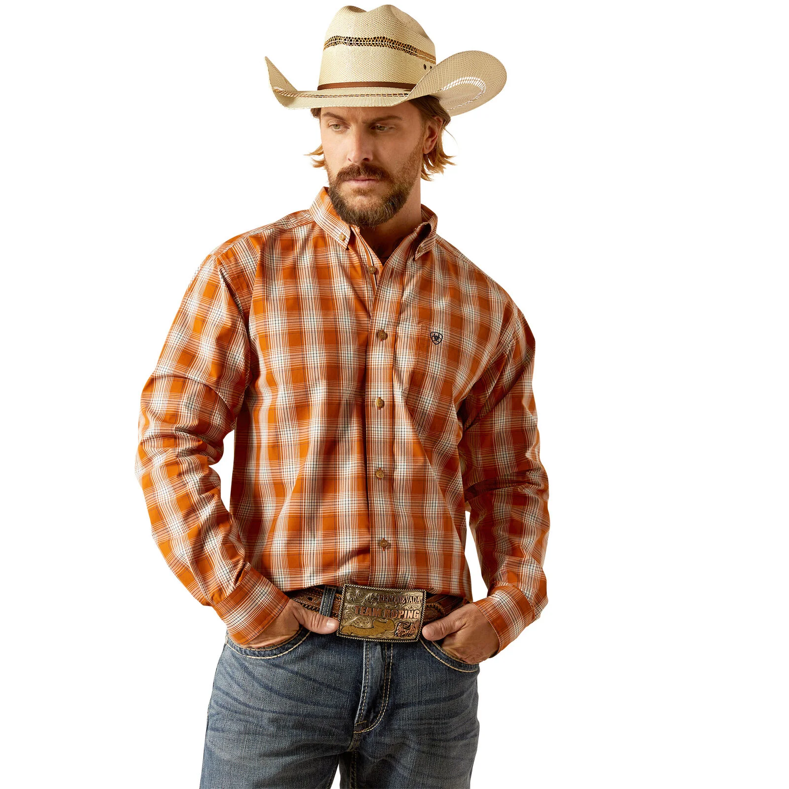 Ariat Mens Pro Series Julius Classic Fit L/S Shirt (10054741) Rust