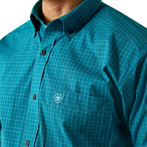 Ariat Mens Pro Series Porter L/S Shirt (10053873) Dark Teal - Image 3