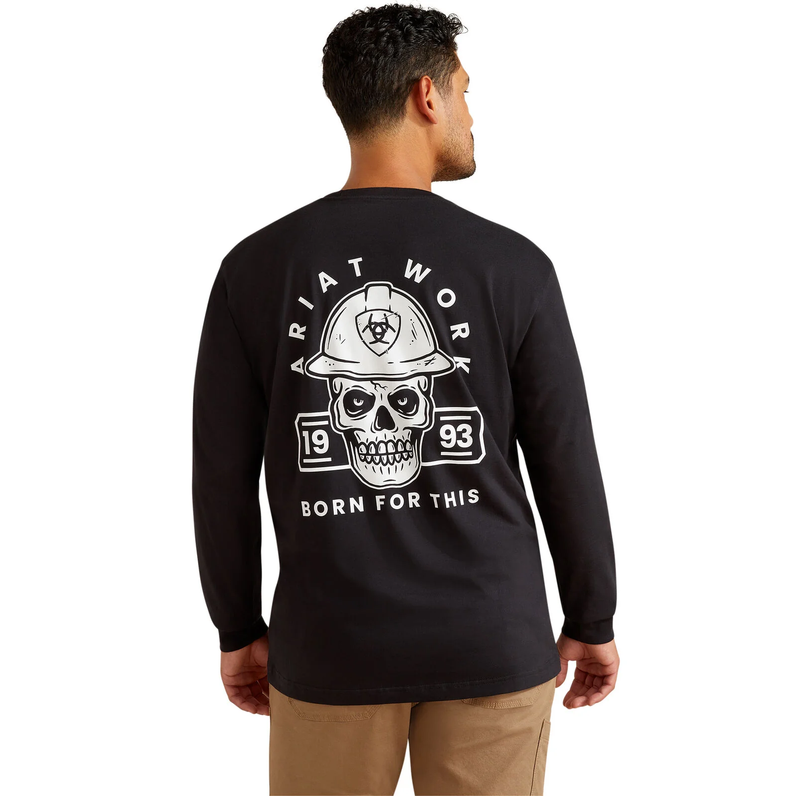 Ariat Mens Rebar Cotton Strong Hardhead L/S Tee (10062762) Black