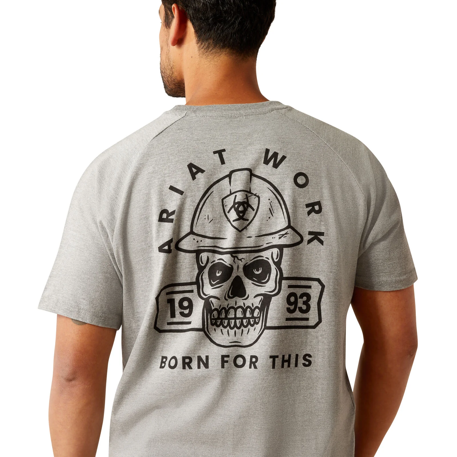 Ariat Mens Rebar Cotton Strong Hardhead S/S Tee (10054443) Heather Grey - Image 3
