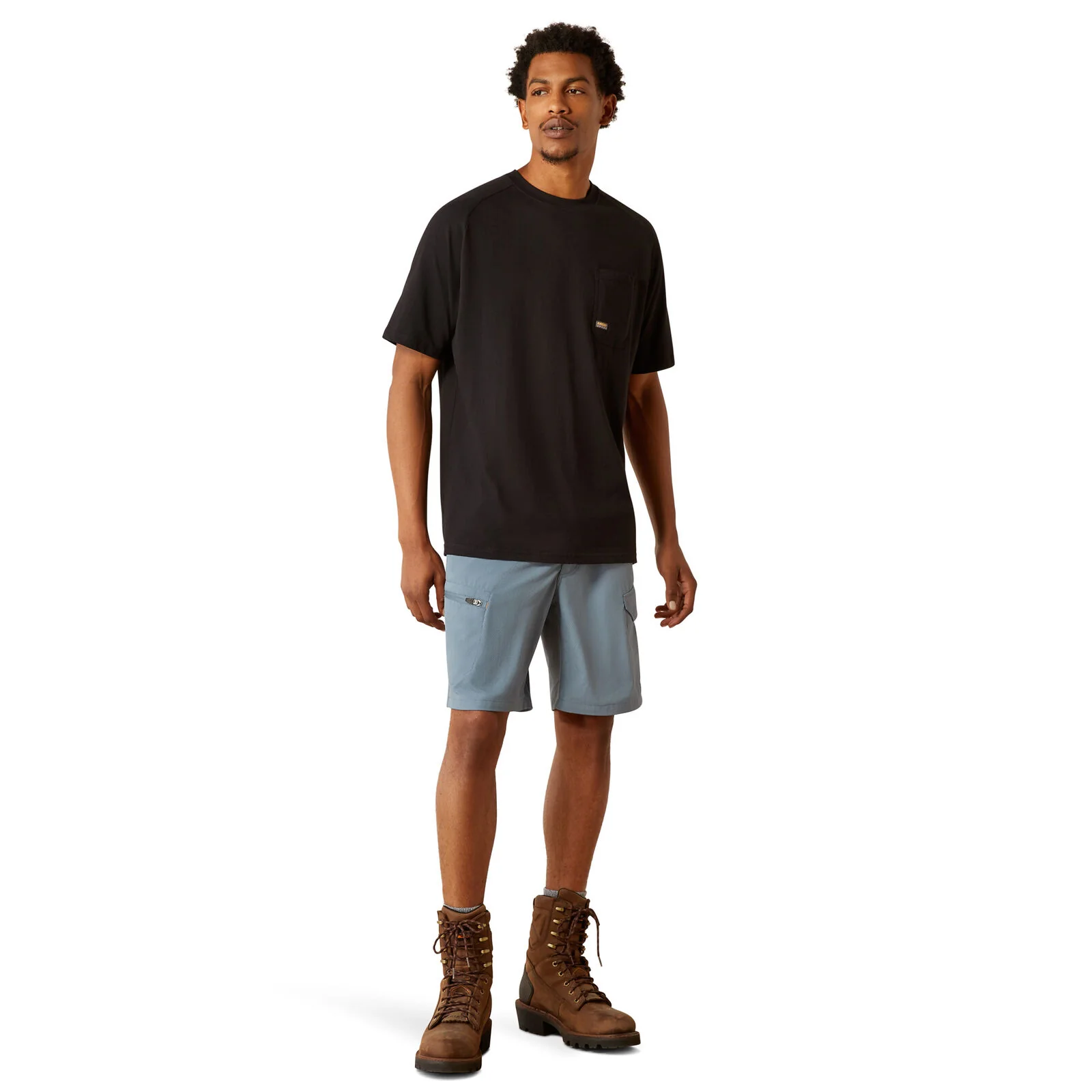 Ariat Mens Rebar Cotton Strong Hardhead S/S Tee (10054445) Black - Image 5