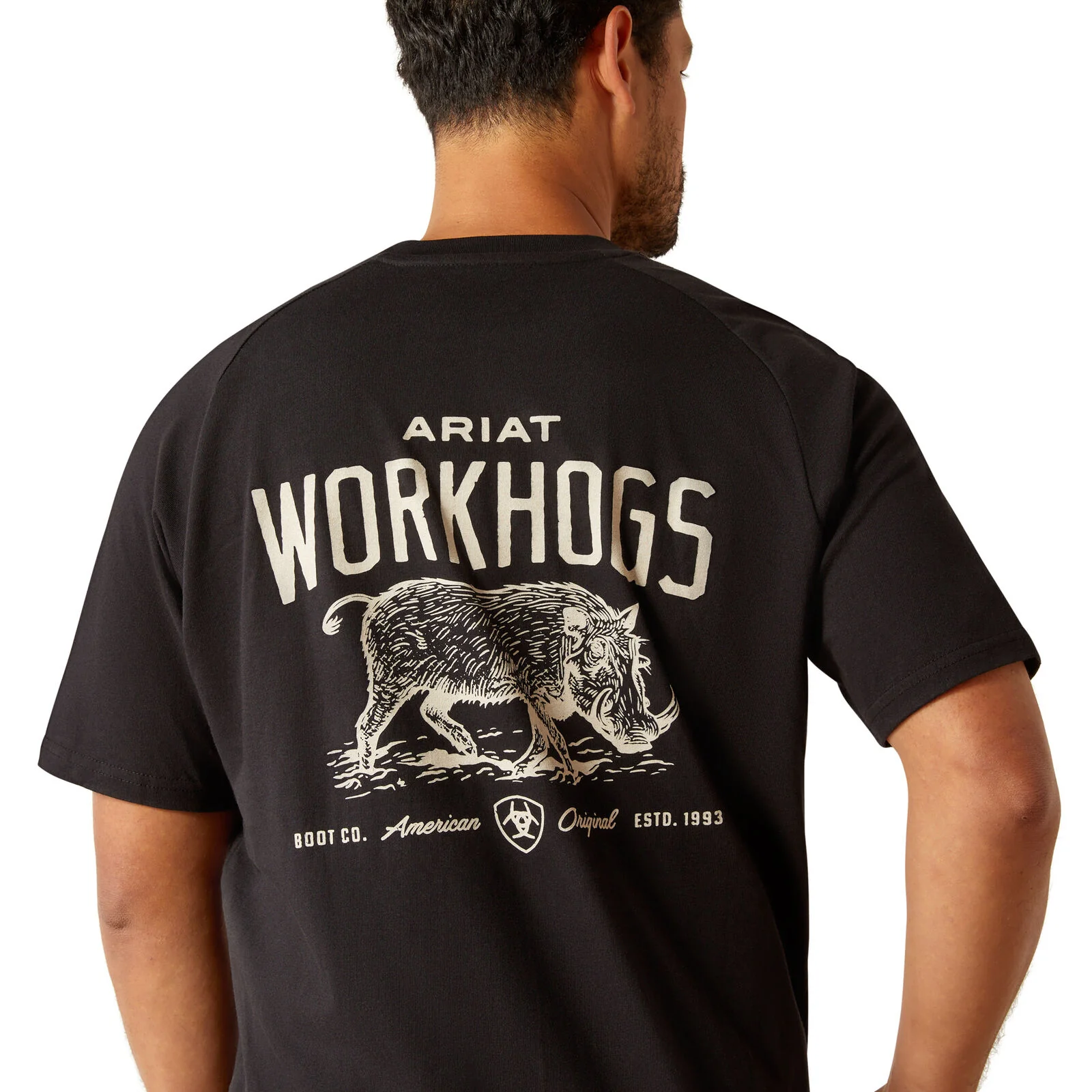 Ariat Mens Rebar Cotton Strong Workhog S/S Tee (10054446) Black - Image 3
