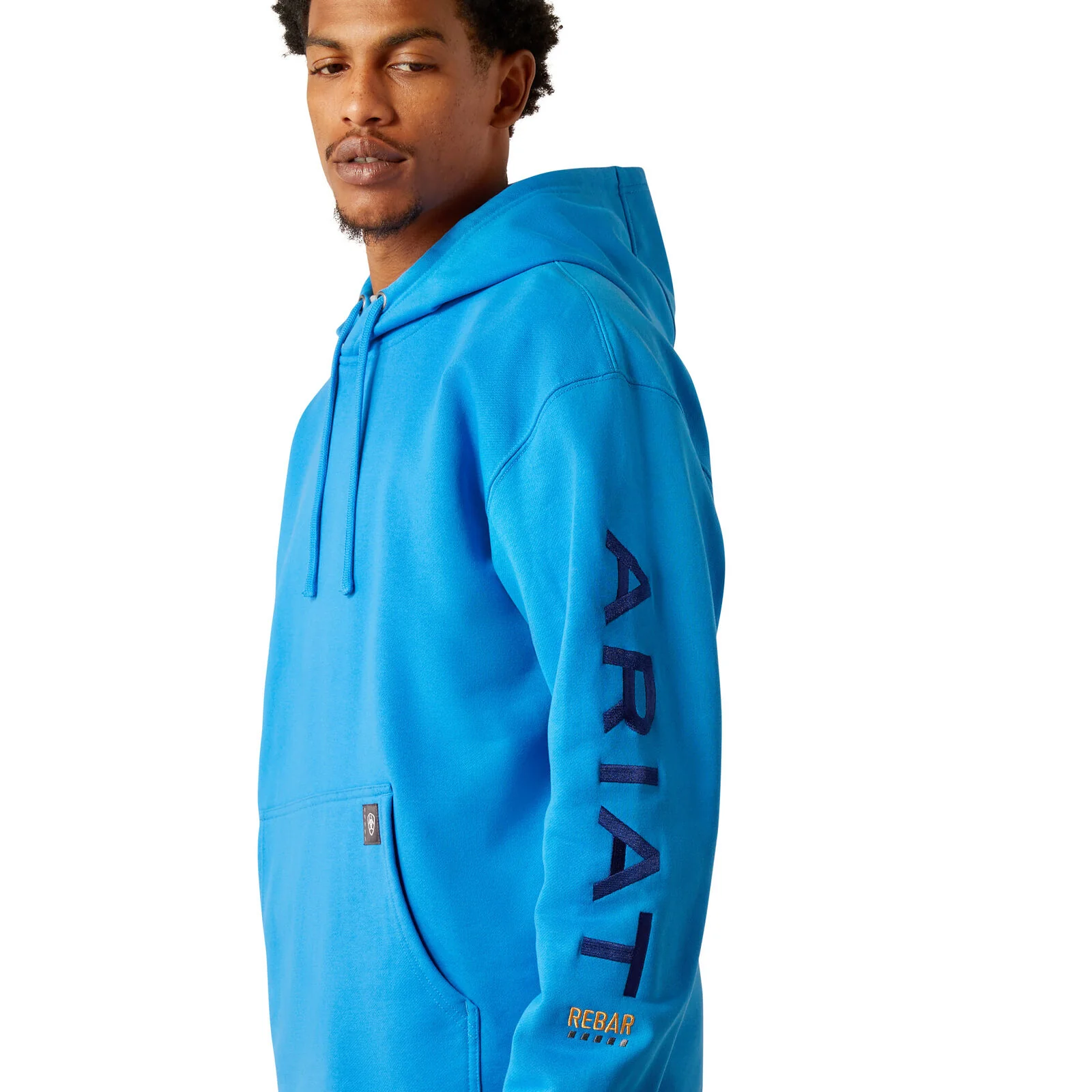 Ariat Mens Rebar Graphic Hoodie (10055153) French Blue/Sodalite Blue - Image 3