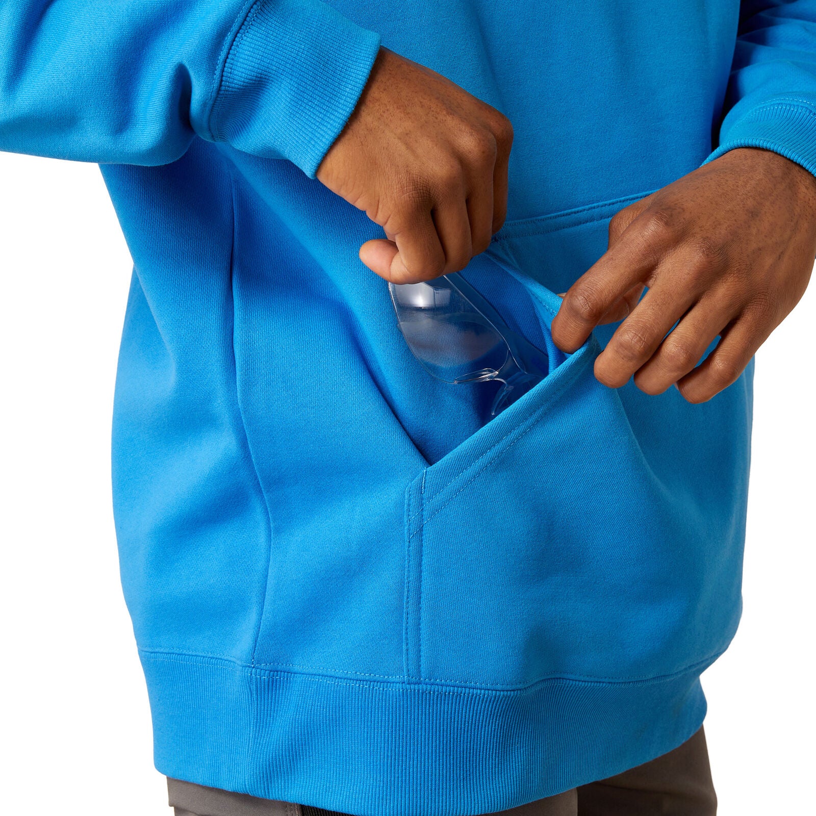 Ariat Mens Rebar Graphic Hoodie (10055153) French Blue/Sodalite Blue - Image 4
