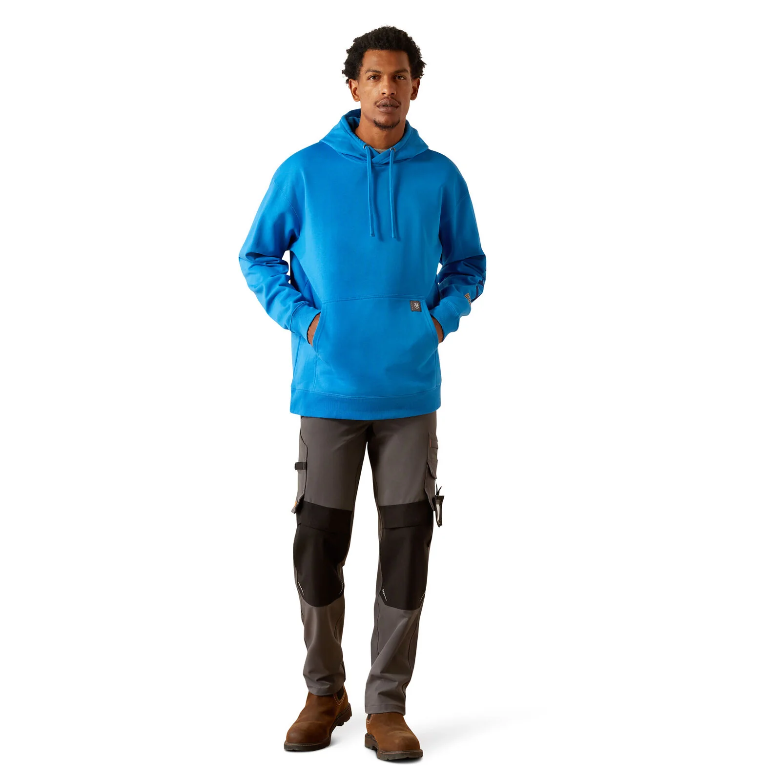 Ariat Mens Rebar Graphic Hoodie (10055153) French Blue/Sodalite Blue - Image 5