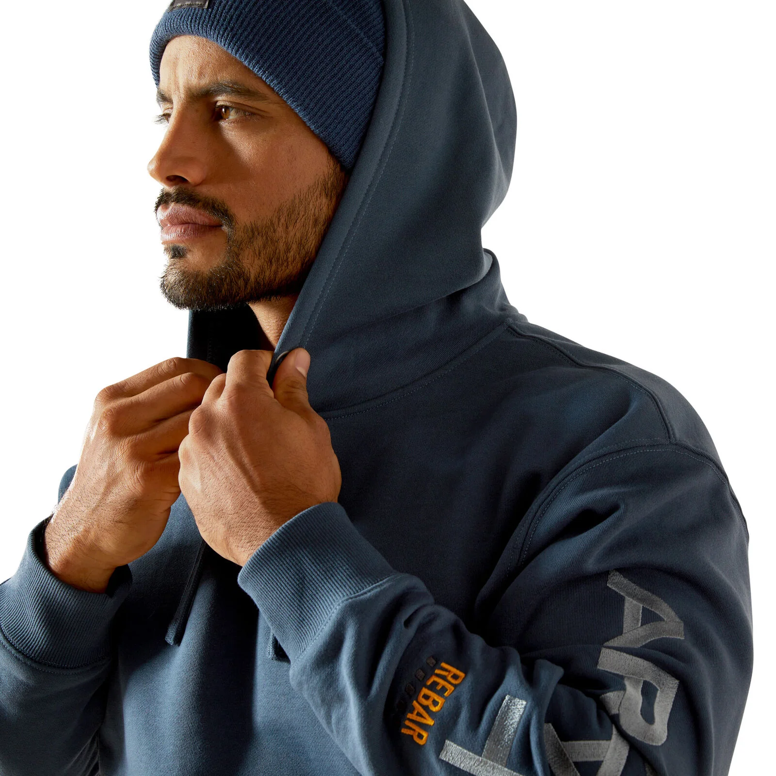 Ariat Mens Rebar Graphic Hoodie (10062528) Orion Blue/Dusty Blue - Image 3