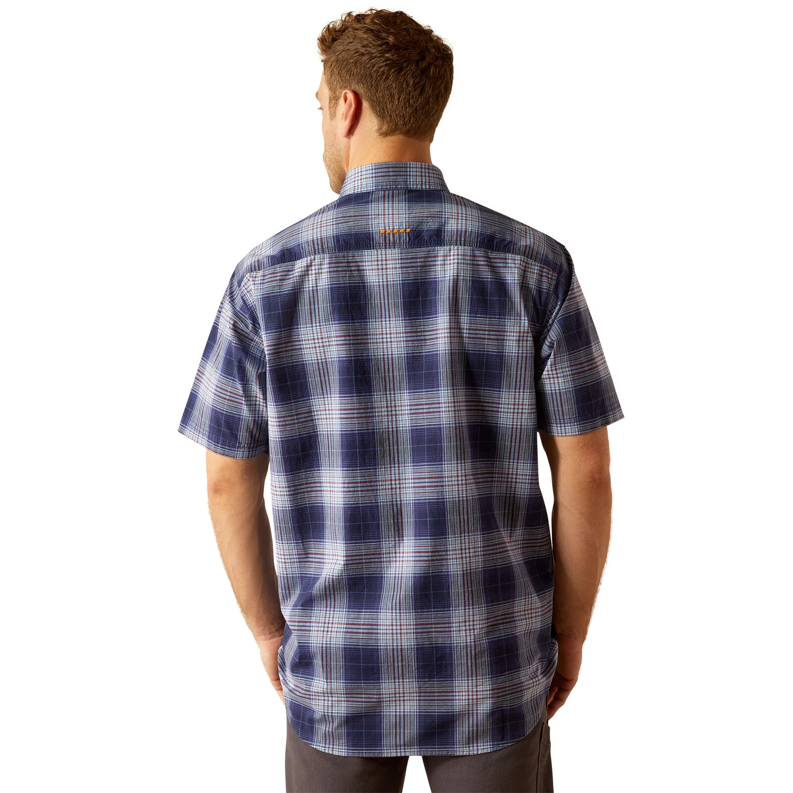 Ariat Mens Rebar Made Tough Durastretch S/S Work Shirt (10055264) Placid Blue - Image 2