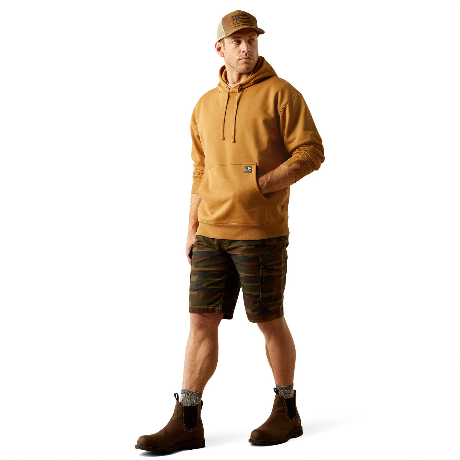 Ariat Mens Rebar Workman Hardhead Hoodie (10054474) Bistro - Image 4
