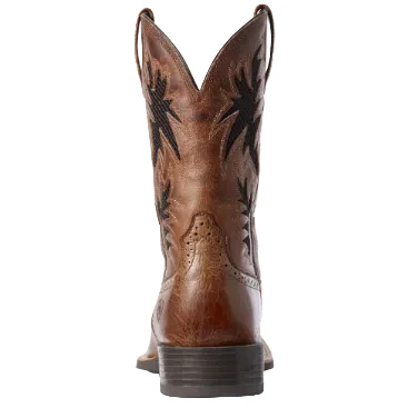 Ariat Mens Sport Cool VentTEK Western Boots (10031446) Dark Tan/Two Tone Tan - Image 2