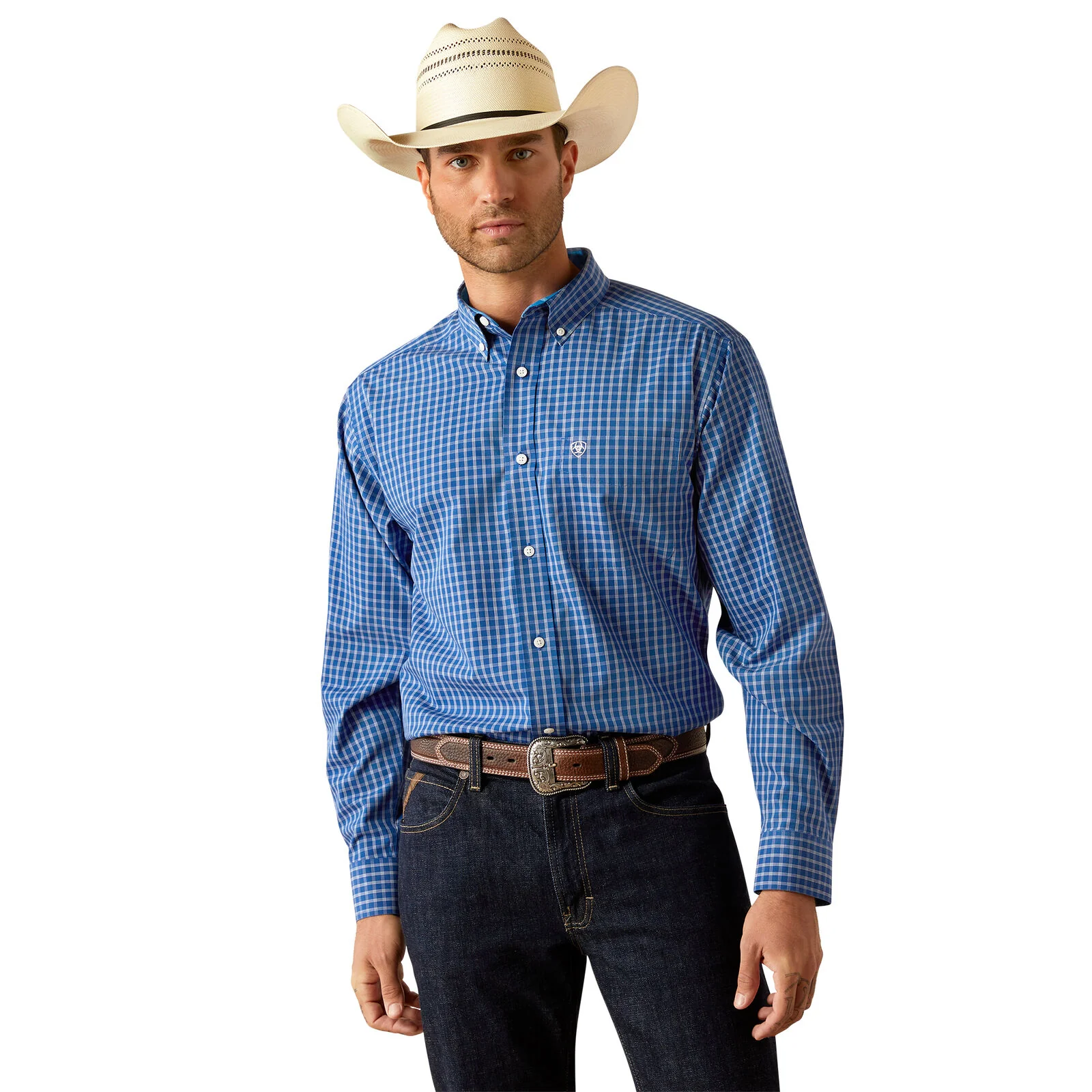 Ariat Mens Wrinkle Free Blair Classic Fit L/S Shirt (10054724) Navy