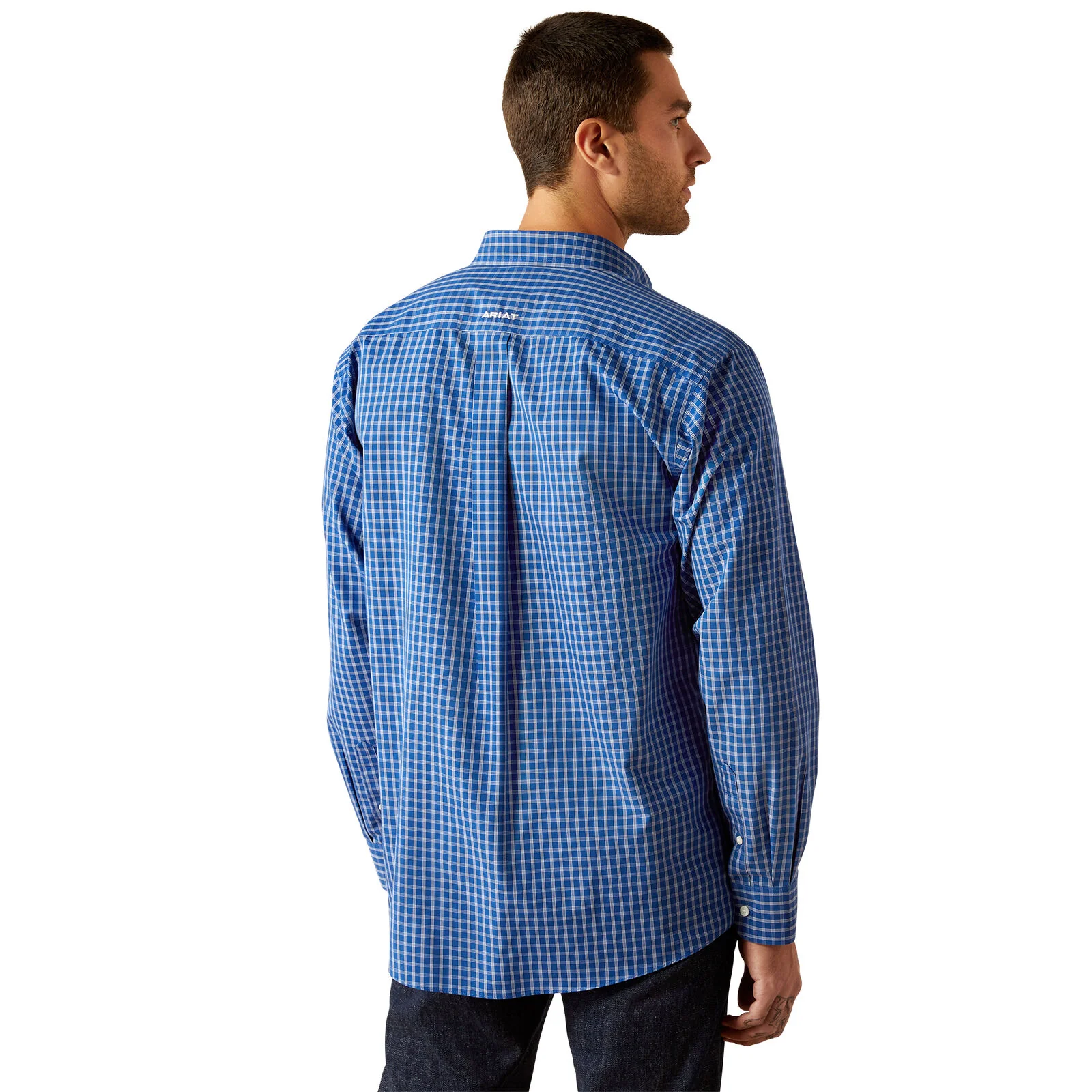Ariat Mens Wrinkle Free Blair Classic Fit L/S Shirt (10054724) Navy - Image 2