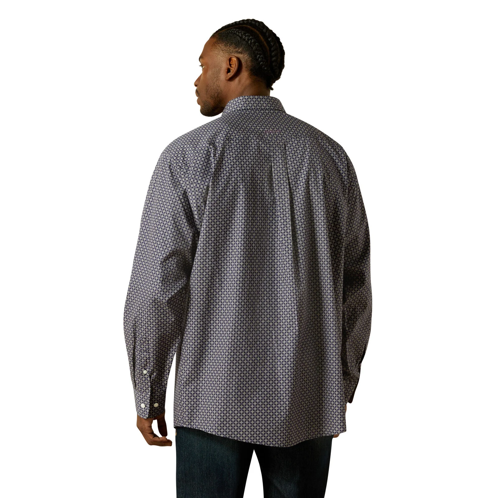 Ariat Mens Wrinkle Free Dale L/S Shirt (10062195) Navy - Image 2