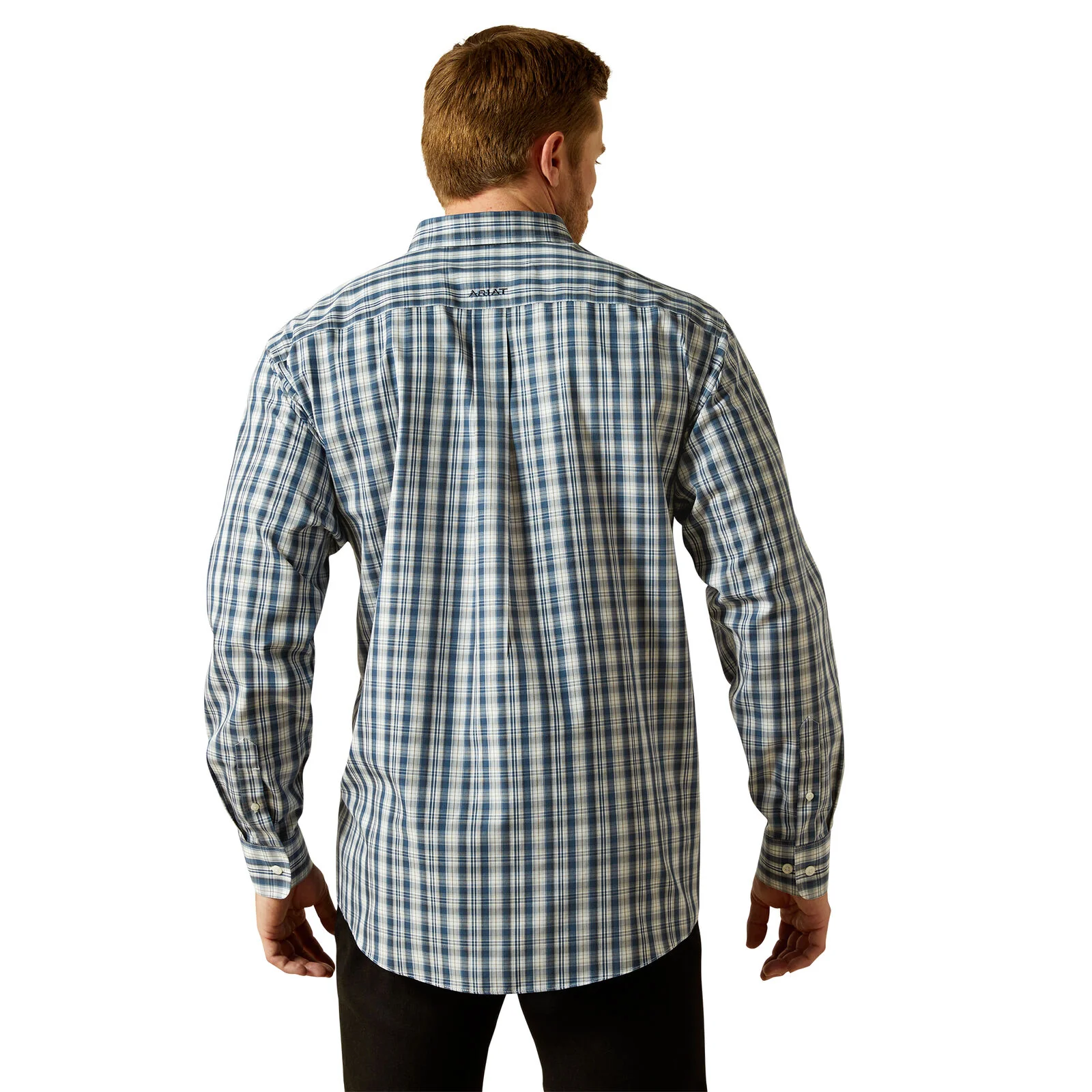 Ariat Mens Wrinkle Free Dargan L/S Shirt (10062198) Navy - Image 2