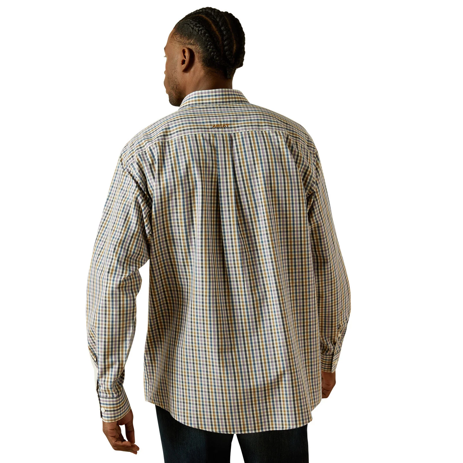 Ariat Mens Wrinkle Free Dusty L/S Shirt (10062197) Purple - Image 2