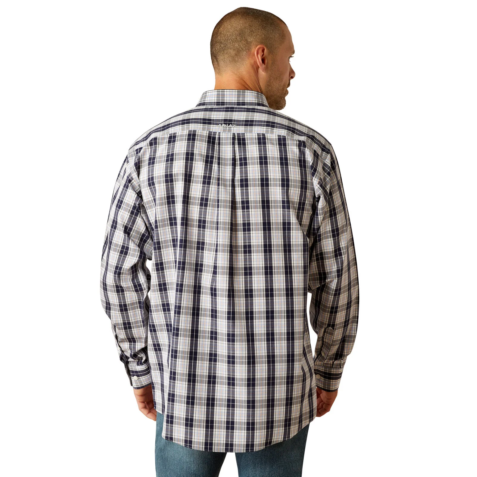 Ariat Mens Wrinkle Free Ocean Classic Fit L/S Shirt (10054827) Dark Blue - Image 2