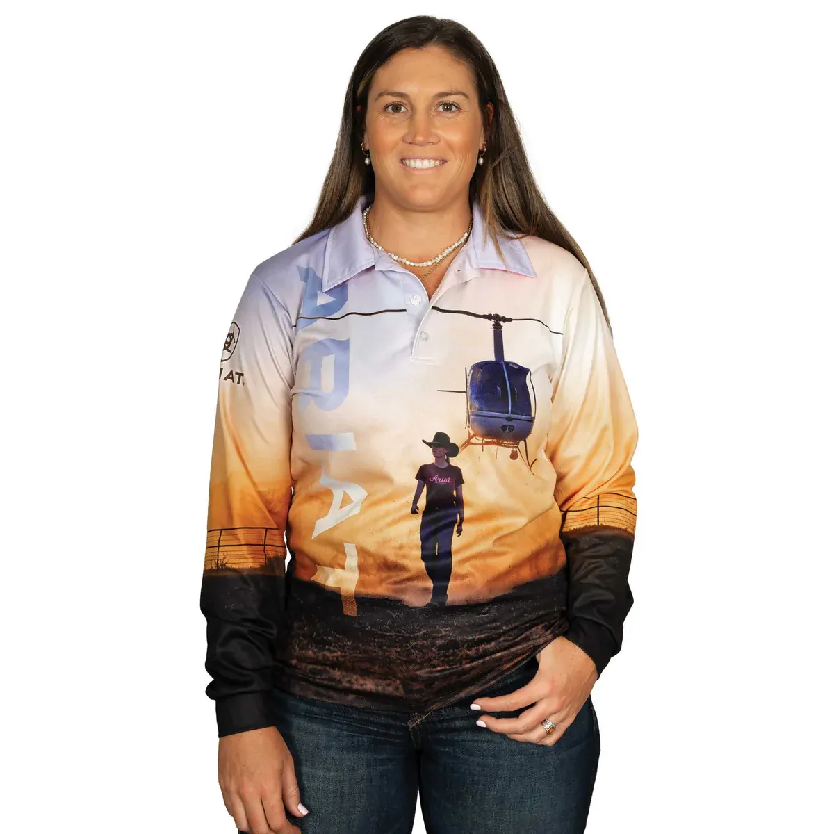 Ariat Unisex L/S Fishing Shirt (1008CLSP) Outback Cowgirl - Image 2