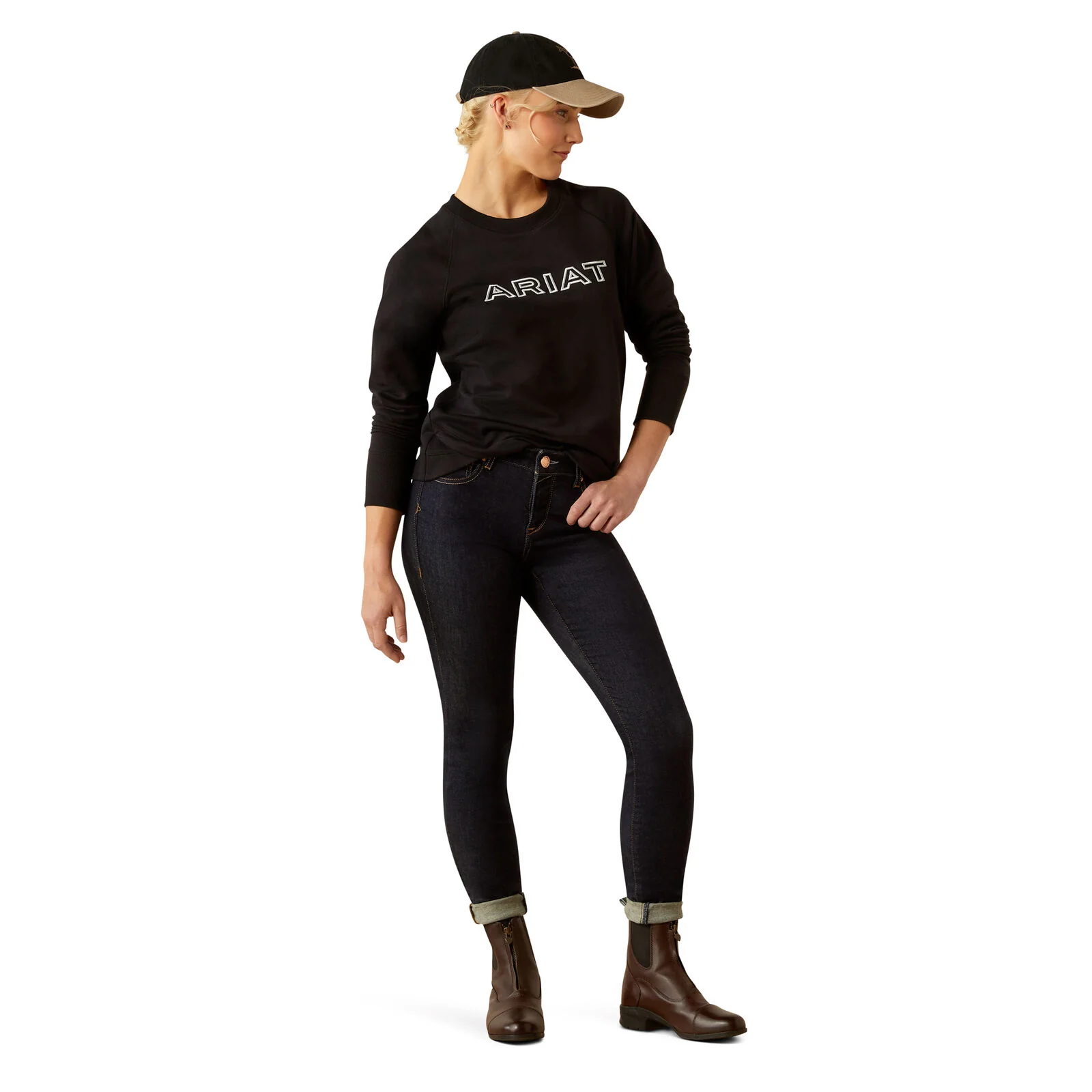 Ariat Womens Benica Team Sweatshirt (10058586) Black Team - Image 4