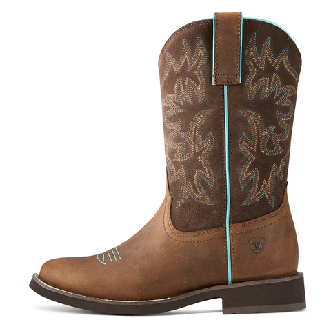 Ariat Womens Delilah Western Boots (10021457) Distressed Brown/Fudge - Image 2