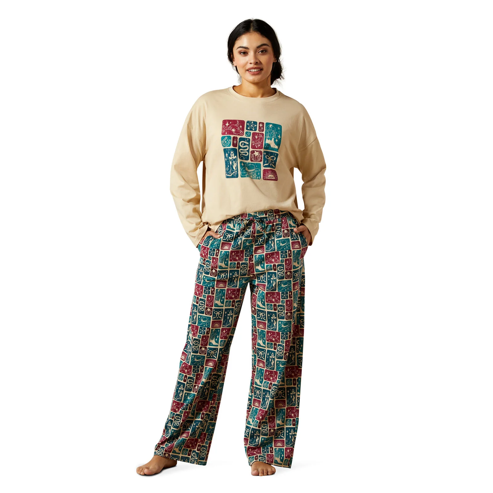 Ariat Womens Dreams Pyjama Set (10065825) Western Blocks