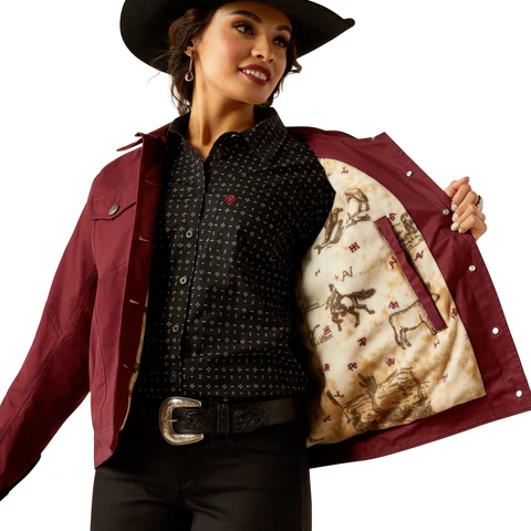 Ariat Womens Grizzly Rancher Jacket (10052601) Tawny Port - Image 3