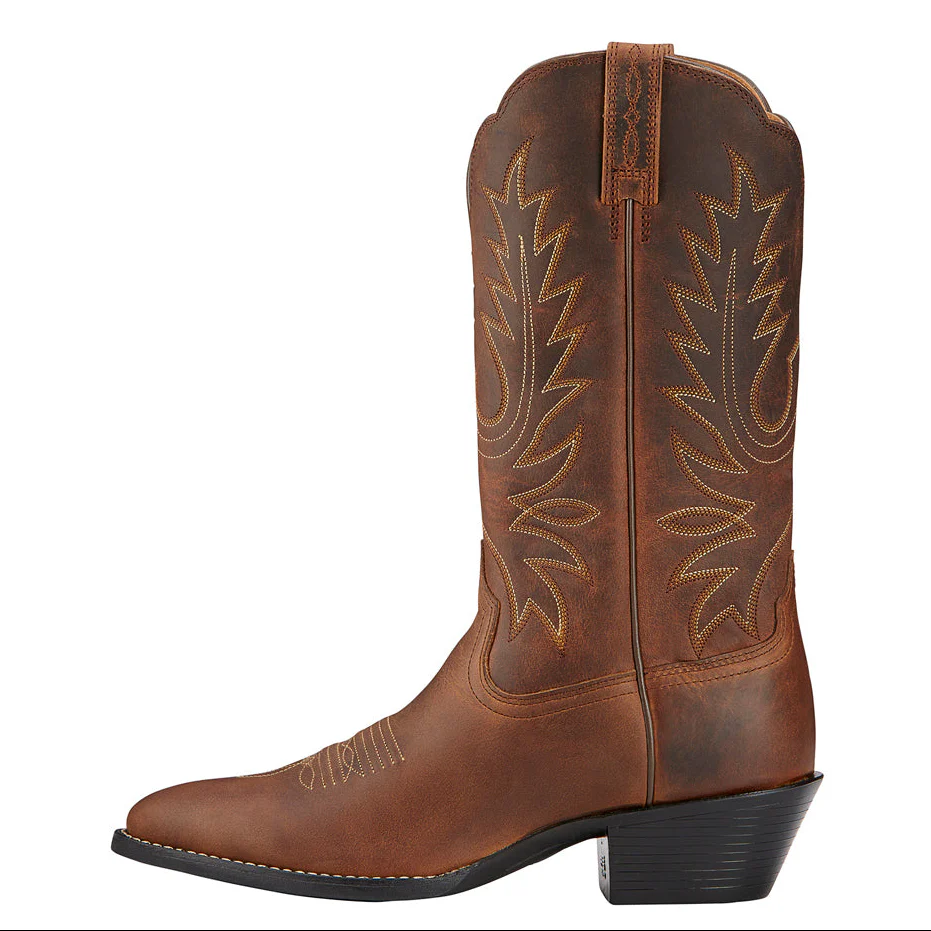 Ariat Womens Heritage R-Toe Western Boots (10001021) Distressed Brown - Image 2
