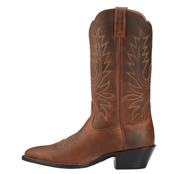 Ariat Womens Heritage Western R-Toe Wide Calf Western Boots (10001021) Distressed Brown - Image 3