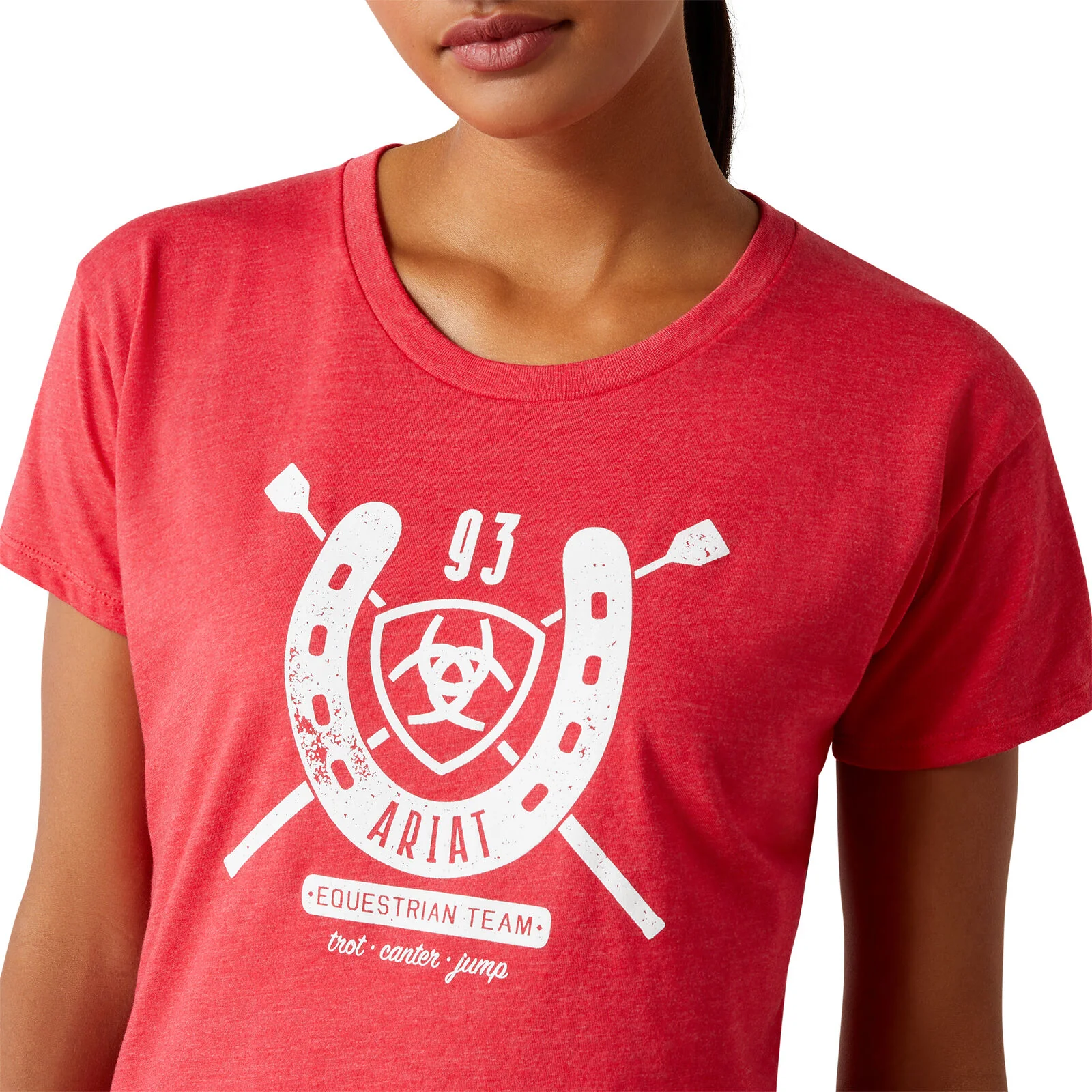 Ariat Womens Int'l EQ Club S/S Tee (10058592) Red Heather - Image 3