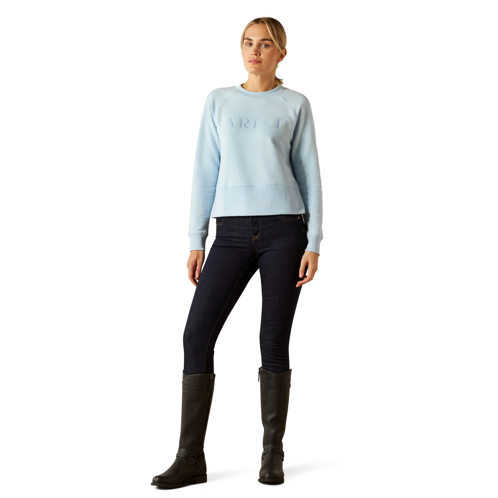 Ariat Womens Martine Sweatshirt (10062861) Skyway - Image 4