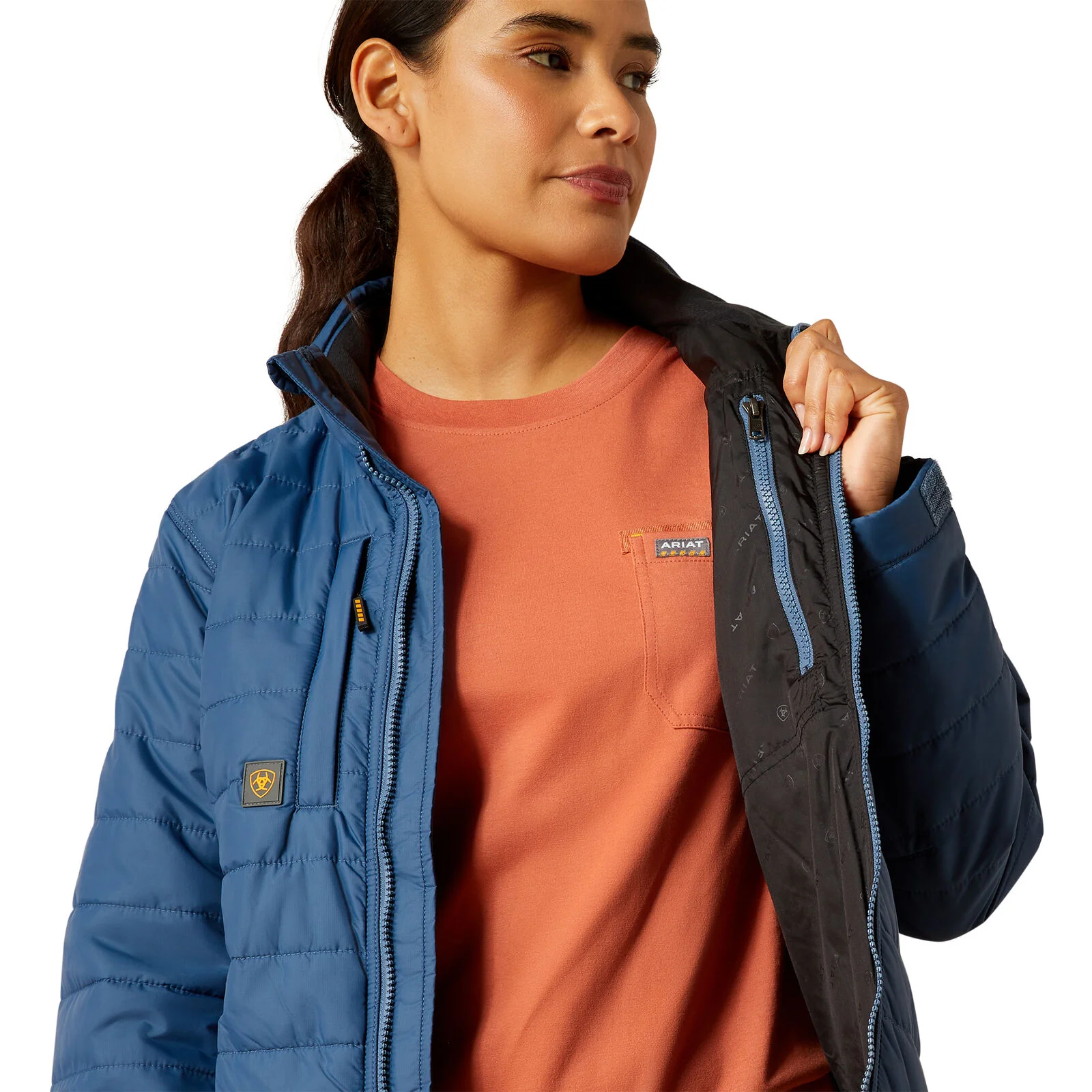 Ariat Womens Rebar Cordura Ripstop Lightweight Insulated Jacket (10062278) Ensign Blue - Image 3