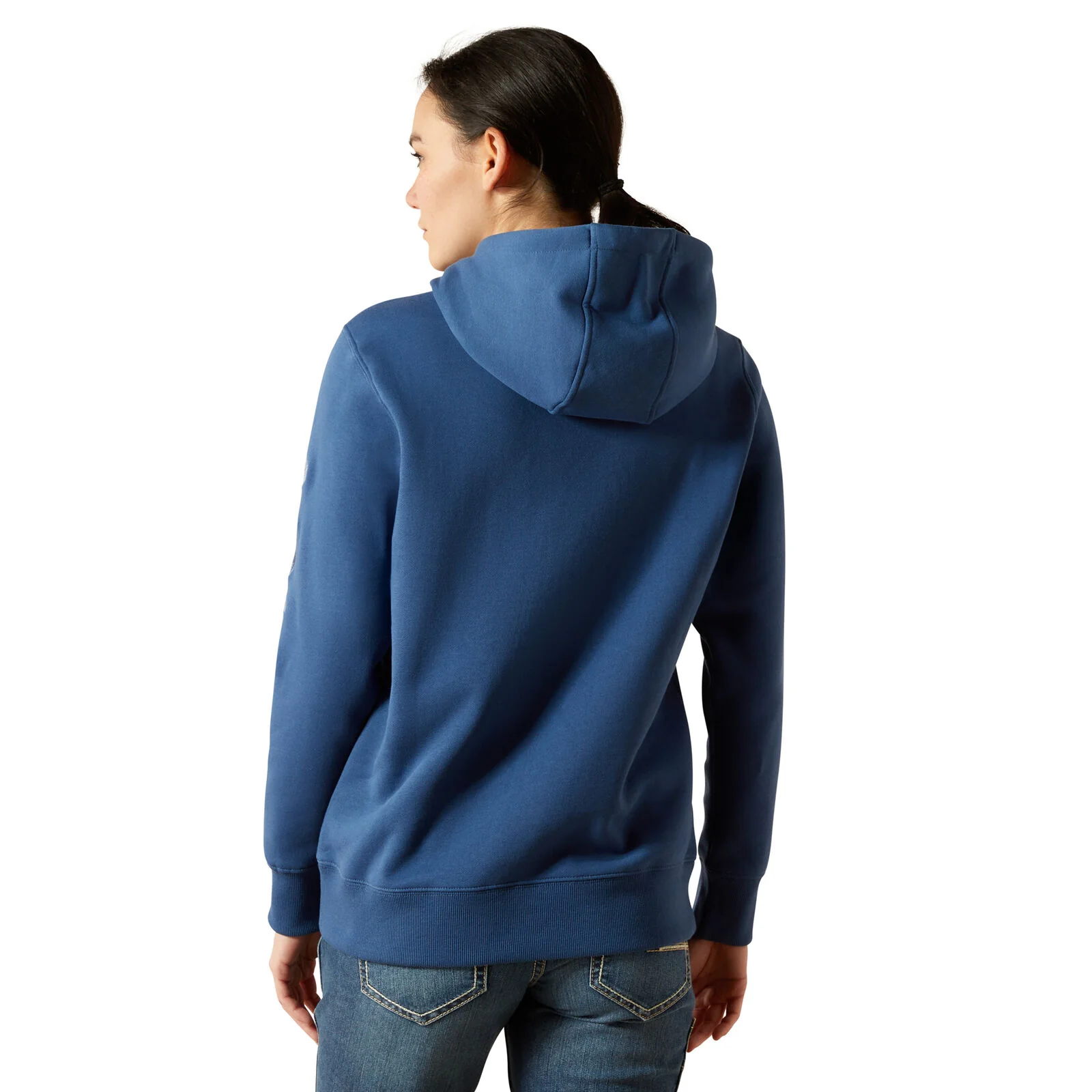 Ariat Womens Rebar Graphic Hoodie (10062662) Ensign Blue/Endless Sky - Image 2