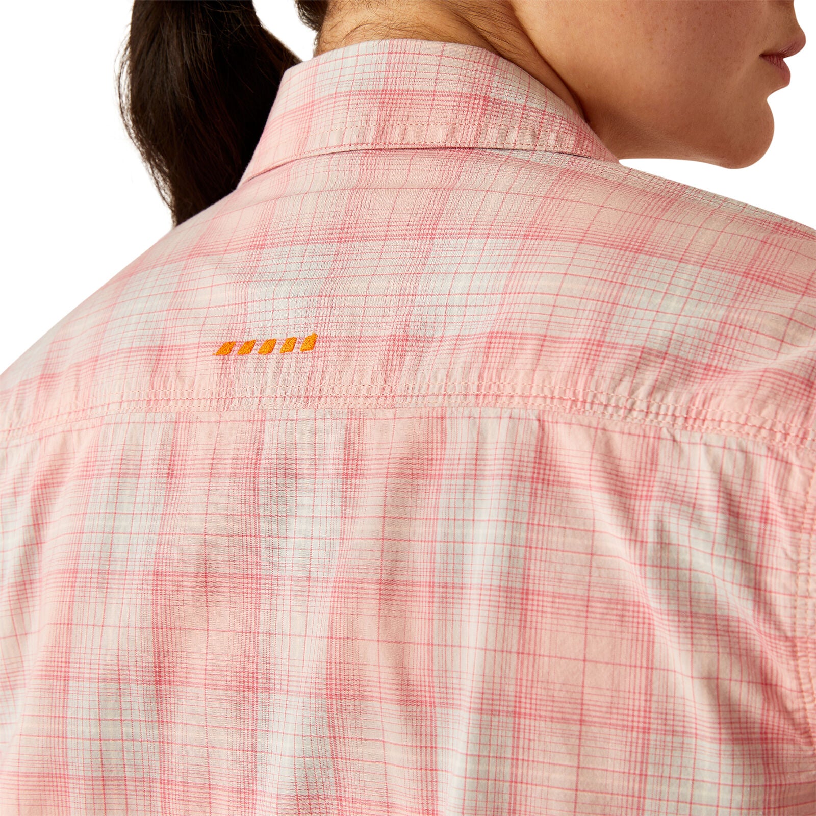 Ariat Womens Rebar Made Tough Durastretch L/S Work Shirt (10055076) Powder Pink - Image 3