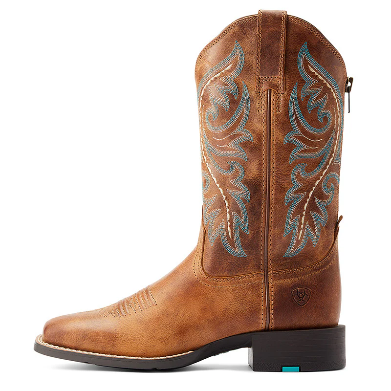Ariat Womens Round Up Back Zip Western Boots (10044432) Desert Sand - Image 2