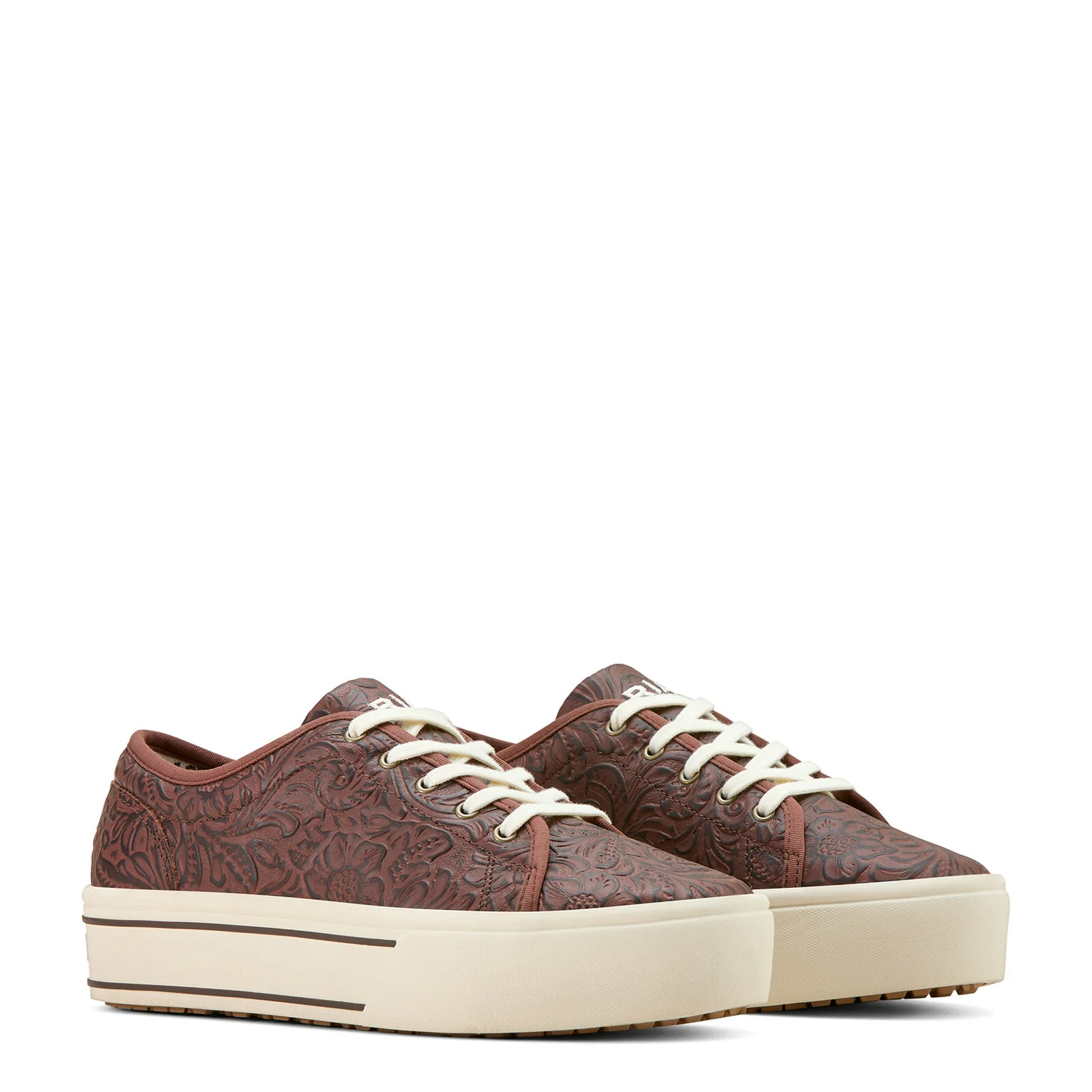 Ariat Womens Skylar Shoes (10061258) Brown Floral Emboss - Image 7