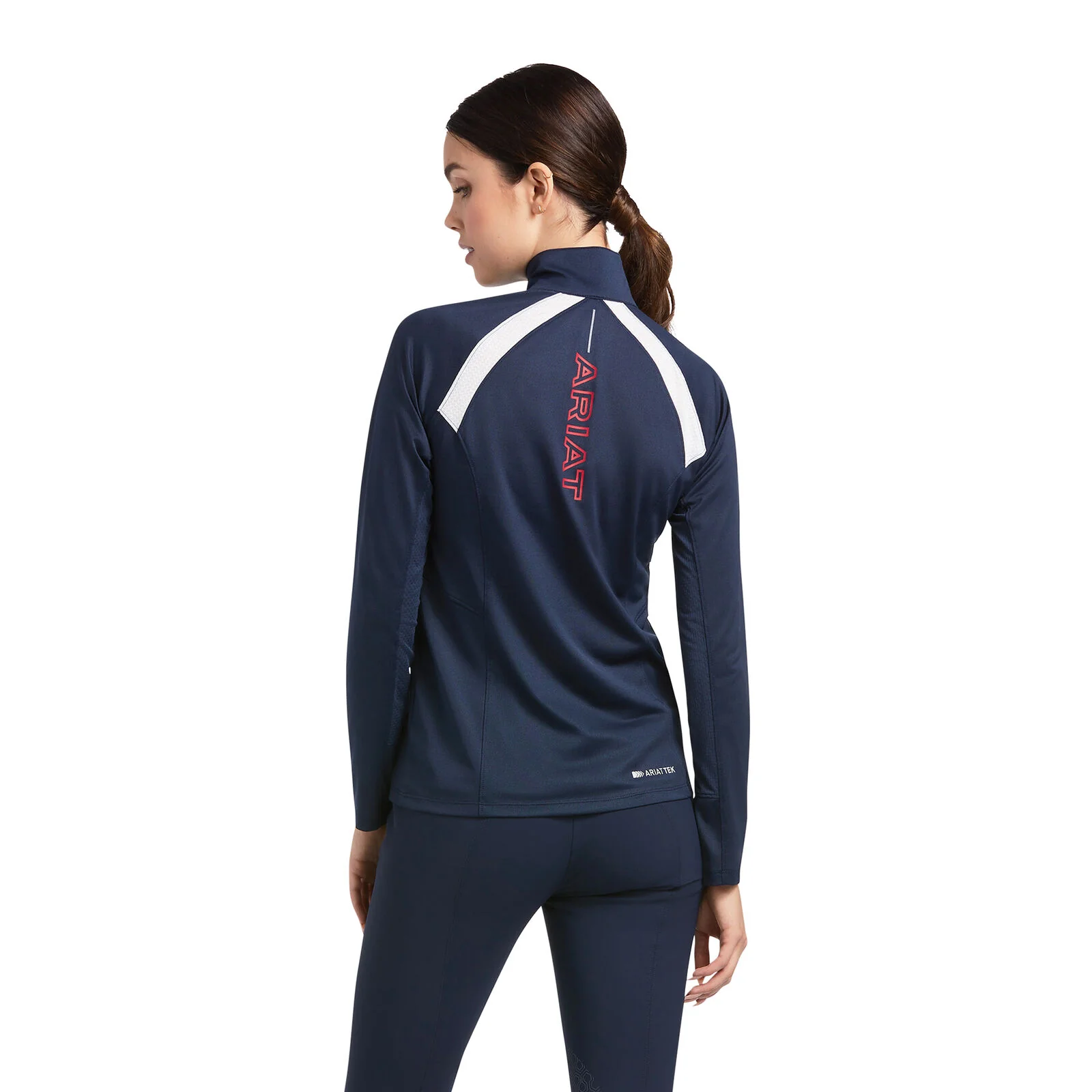 Ariat Womens Sunstopper 2.0 Team 1/4 Zip Baselayer (10039184) Navy - Image 2