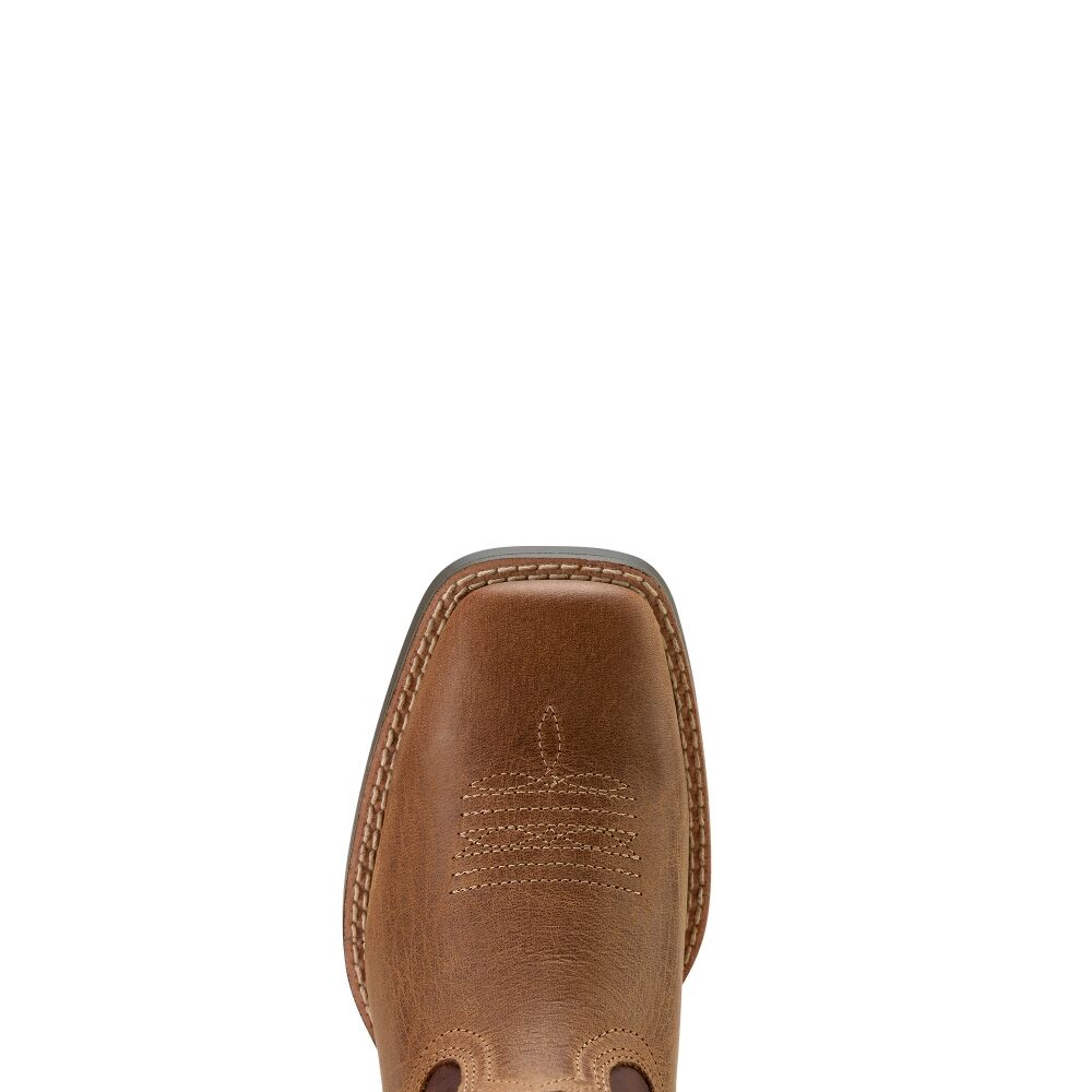 Ariat Youth Ruidoso Western Boots (10061136) Pearl/Chocolate Brown - Image 4