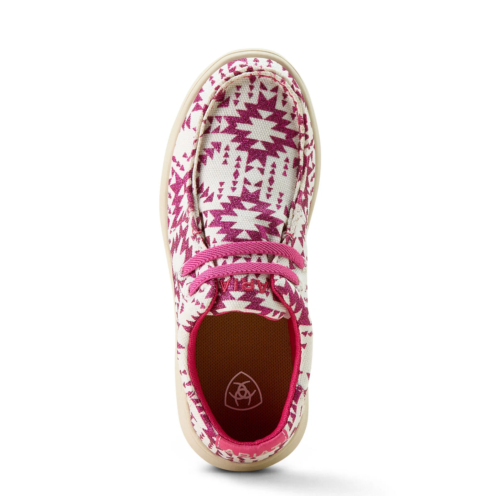 Ariat Youths Hilo Shoes (10063934) Bright Rose Southwestern Glitter - Image 4